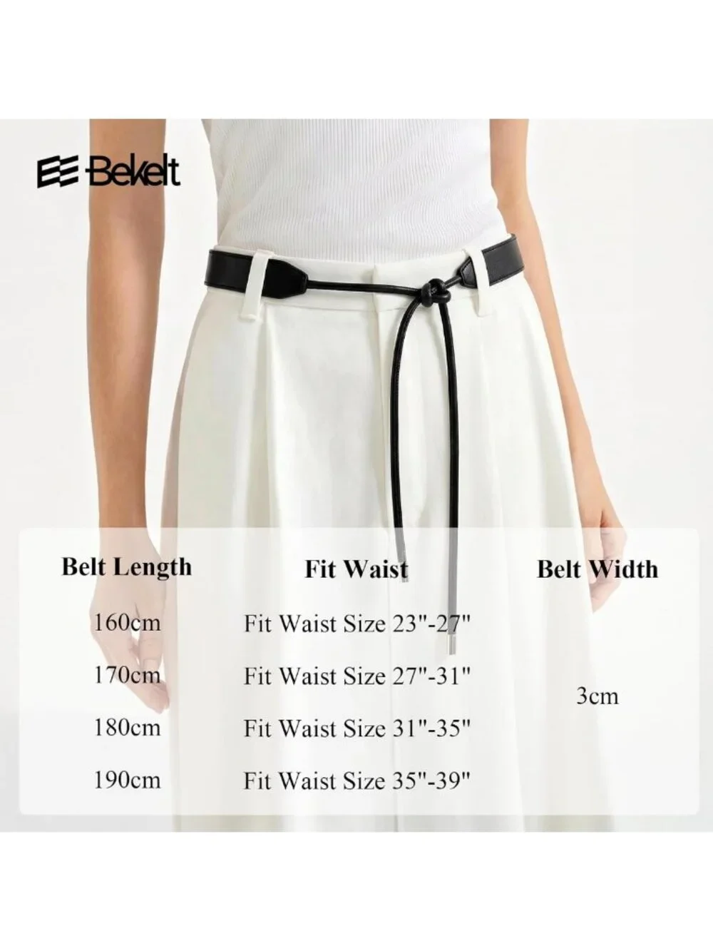 Stylish Leather Tie Belt for Women - Wrap Cinch Knotted Skinny Rope Belt for